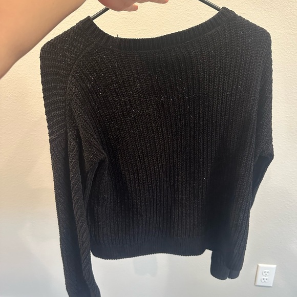SO Sweaters - SO Black Ribbed Crewneck Sweater